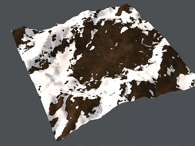 Natural Scenic Mountainous Landscape With Snow Covered Brown Earth And White Patches 3d model