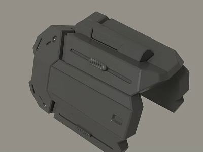 3D Model Of Gray Mechanical Component With Geometric Details And Technical Structure 3d model