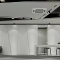 Modern Public Office Area With Open Layout Work Desks Office Chairs And Lighting Fixtures