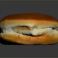 Delicious Golden Glazed Donut With Cream Filling And Smooth Surface