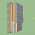 Building Wall Structure With Layered Construction Decorative Panel Insulation And Base Layers