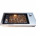 Stainless Steel Built-in Kitchen Grill Appliance with Flame and Barbecue Grid
