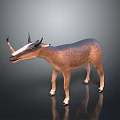 Realistic Horned Brown Animal 3D Model With Detailed Body Structure Rendering 3d model
