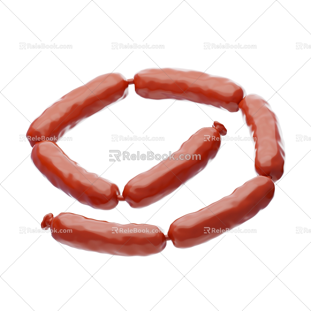 Modern Sausage Cartoon Sausage Food Cartoon Food 3d model