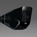 Modern Black Tram With Streamlined Design Large Windows And Sleek Exterior 3d model