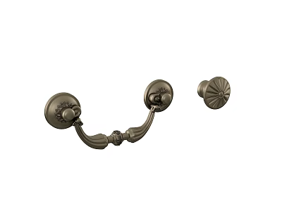 Vintage Ornate Brass Door Handles With Intricate Patterns And Classic Design 3d model