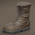 Brown Leather Lace up Boots with Thick Sole and Warm Inner Lining
