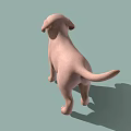 Light Pink Puppy Standing Against Light Green Background With Shadow 3d model