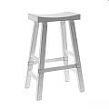 Solid Wood Bar Stool With Simple Design And Cross Support Legs For Kitchen Use 3d model
