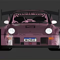 Stylish Pink Race Car With Rear Spoiler Black Accents And Racing Decals