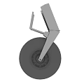 Detailed View of Airliner Landing Gear with Mechanical Structure and Tire Components