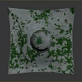 Traditional Japanese Stone Lantern Covered In Green Moss With Classic Structure