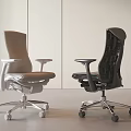 Ergonomic Modern Office Chairs In Black And Beige With Swivel Wheels And Comfortable Design