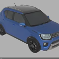 Suzuki Blue Compact SUV Car With Black Roof Black Wheels And Sporty Grille Design