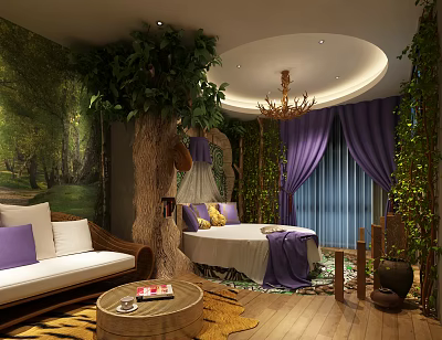 Modern Room Theme Hotel Room 3d model Modern Room Theme Hotel Room 3d model