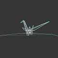 Minimalist Origami Crane Sculpture Design With Gray Background And Black Base
