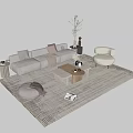 Modern sofa coffee table combination 3d model