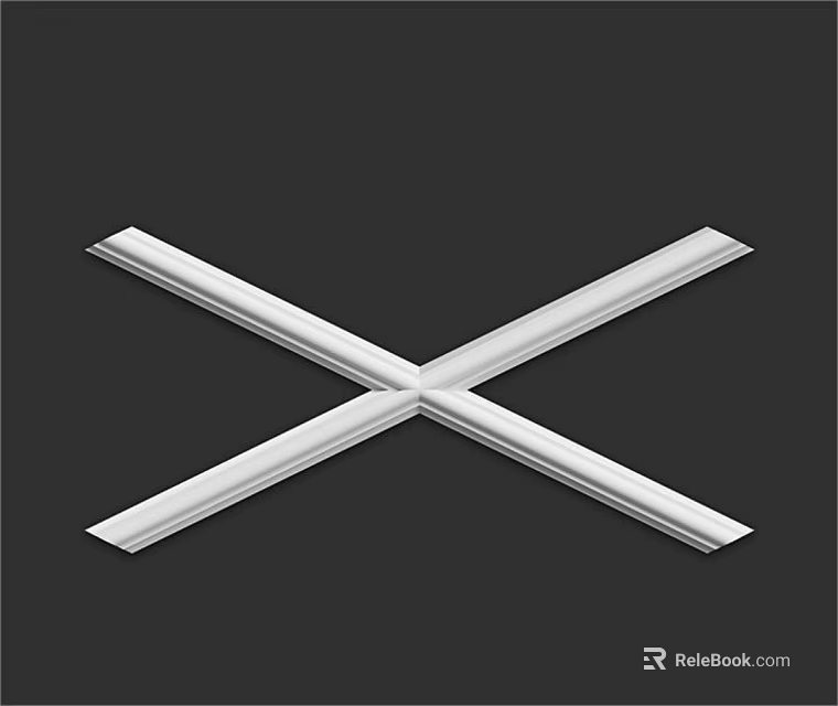 Modern Minimalist Ceiling Design With White Cross Beams For Home Interiors 3d model 