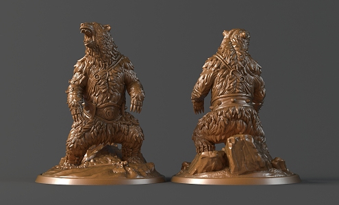 Beast Druid Bear Male Warrior 3d model