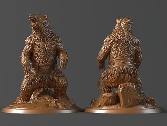 Beast Druid Bear Male Warrior 3d model