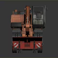 Functional Heavy Duty Flatbed Vehicle Carrying Orange Construction Excavator Securely 3d model