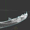 Black Wooden Boat With Red Flag Black Seats And Gold Trim Design