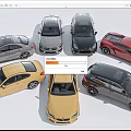 Various Colored Cars in Top View Showcase Multiple Models and Designs