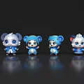 Cute Game And Movie Characters In Blue Outfits With Adorable Expressions