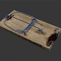 Vintage Wooden Mouse Trap Decorative Ornament Set With Metal Spring And The Deadly Trap Text