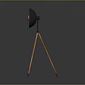 Tripod Floor Lamp Set With Modern Round Shade And Wooden Stand Design