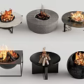 Stylish Fire Pits Featuring Various Designs Materials and Flaming Wood Logs