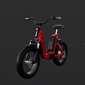 Red Electric Motorcycle With Modern Design Large Black Tires Black Seat And Handlebars
