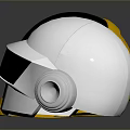Futuristic Weapon Helmets With Golden And Silver Metallic Finish And Black Visors