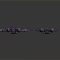 Futuristic Purple And Silver Sci Fi Spaceships With Glowing Accents And Streamlined Design