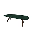 Modern Green Dining Table With Polished Surface And Wooden Cross Legs