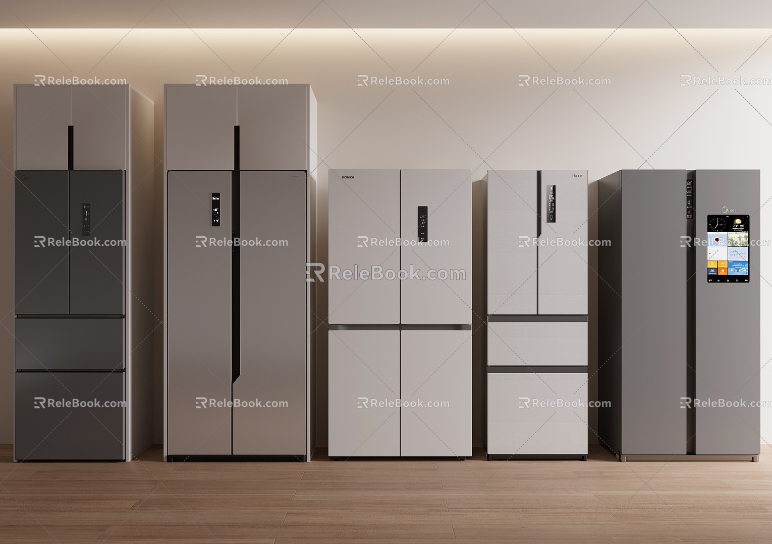 refrigerator double door refrigerator single door refrigerator 3d model