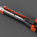 Black And Orange Utility Knife With Sharp Metal Blade And Ergonomic Handle