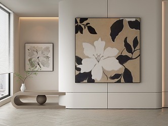 Modern plant painting decorative painting 3d model