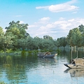 Modern Lake View 3d model