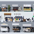 Functional Mobile Carts With Awnings Storage And Various Vending Designs For Food Drinks