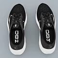 Black And White Running Shoes With Mesh Upper Breathable Athletic Design