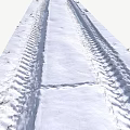 Snow Covered Path With Fresh Footprints And Clear Traces In Winter 3d model