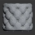 Round Gray Tufted Fabric Ottoman with Soft Cushioned Surface for Home Decor