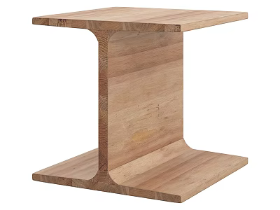 Natural Wooden Stool With Simple Design Solid Construction And Smooth Surface 3d model