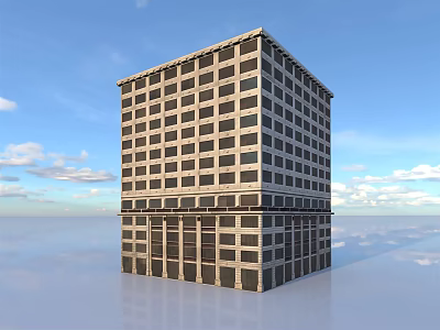 Modern High Rise Office Building With Glass Windows And Exterior Design 3d model