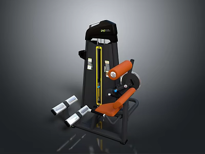 Multifunctional Home Fitness Equipment With Black Orange Design Adjustable Handles And Stable Frame 3d model