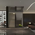 Modern Luxury Lounge Interior Design With Sofa Coffee Table Bookshelf And TV