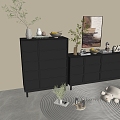 Modern Black Cabinet Whole Cabinet Sideboard Cabinet Balcony Cabinet Locker Entrance Cabinet Bucket Cabinet Side Cabinet Bookcase 3d model