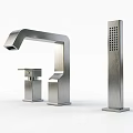 Modern Stainless Steel Faucet Design With Control Unit And Spray Column