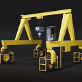 Yellow Mobile Gantry Crane Industrial Equipment With Lifting Hook Control Cabin And Wheels